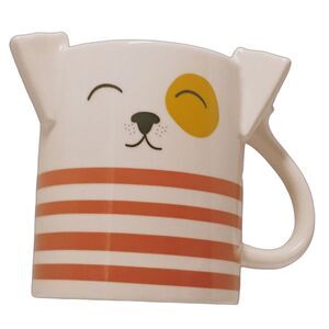 Target Coffee Tea Mug Pup 3D Ears Ceramic 16 Oz Parker Lane Dog Red Strippes Cup